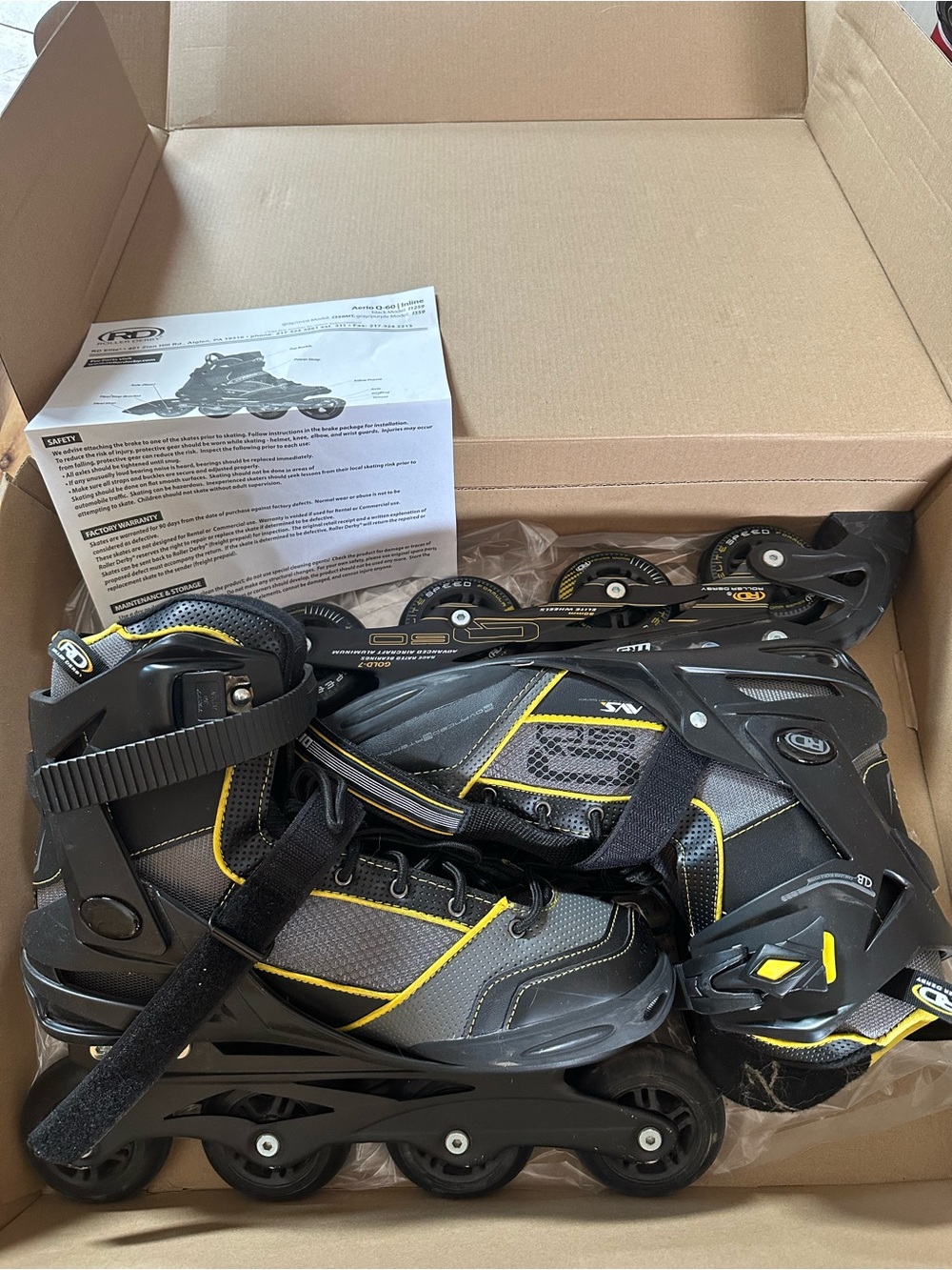 AERIO Q60 | Black & Yellow rollerblades Inline Skates